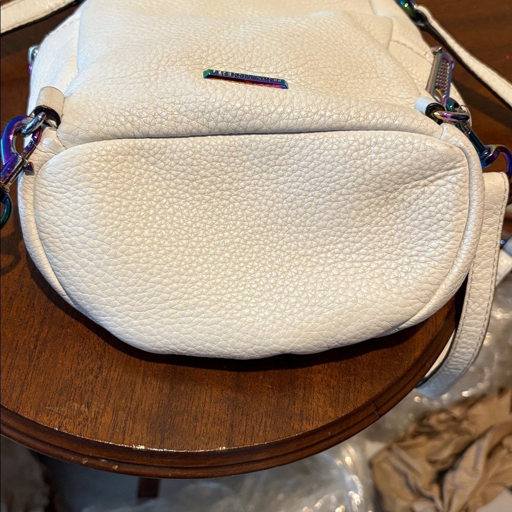 Rebecca Minkoff mini backpack for Women cream pebbled leather holographic HW - Picture 13 of 17